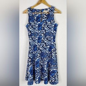 Michael Kors Blue Printed Flair Dress!